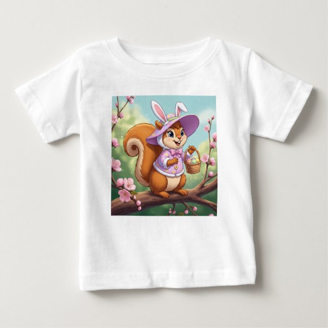 Camiseta De Bebé ardilla de Pascua (Anverso)