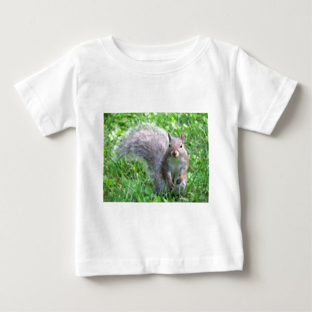 Camiseta De Bebé Ardilla gris linda (Anverso)