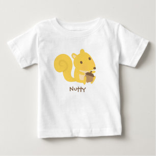 Camiseta De Bebé Ardilla Loca y Bonita con Nuez para Bebés