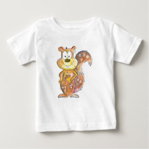 Camiseta De Bebé Ardilla marrón chiflada