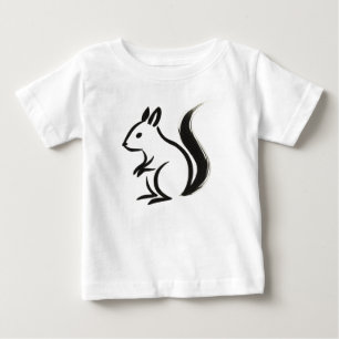 Camiseta De Bebé Ardilla minimalista - Animal de pincel de tinta so