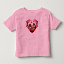Camiseta De Bebé Ardillas felices con corazones de caramelo