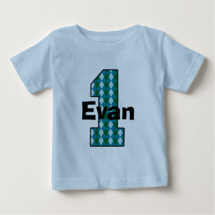 Camiseta De Bebé Argyle First Birthday Boy Shirt
