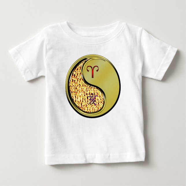 Camiseta De Bebé Aries y Cerdo de Metal (Anverso)