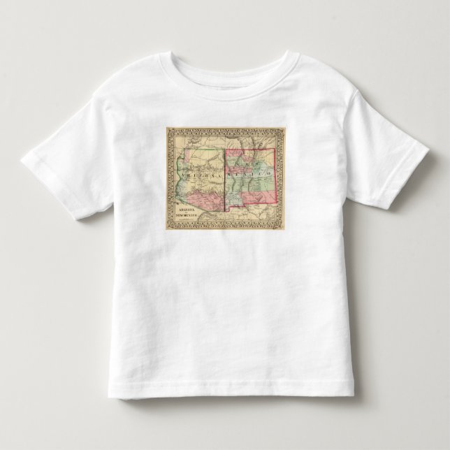 Camiseta De Bebé Arizona, mapa de New México de Mitchell (Anverso)