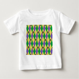 Camiseta De Bebé Arlequín de Mardi Gras Flor De Lis