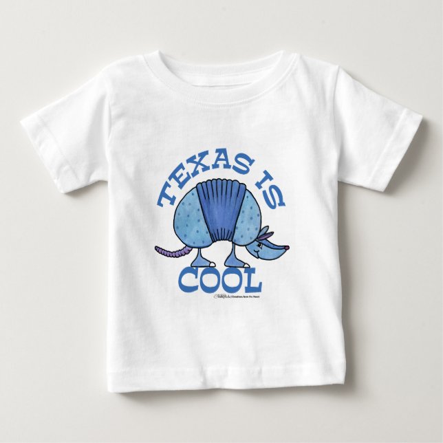 Camiseta De Bebé Armadillo Blue-Texas es Guay (Anverso)