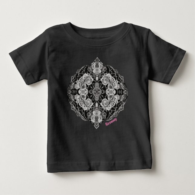 Camiseta De Bebé Armonía floral de encaje (Anverso)
