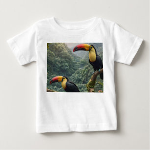 Camiseta De Bebé Armonía Tropical: Dos Tucanes en el Dosel Forestal