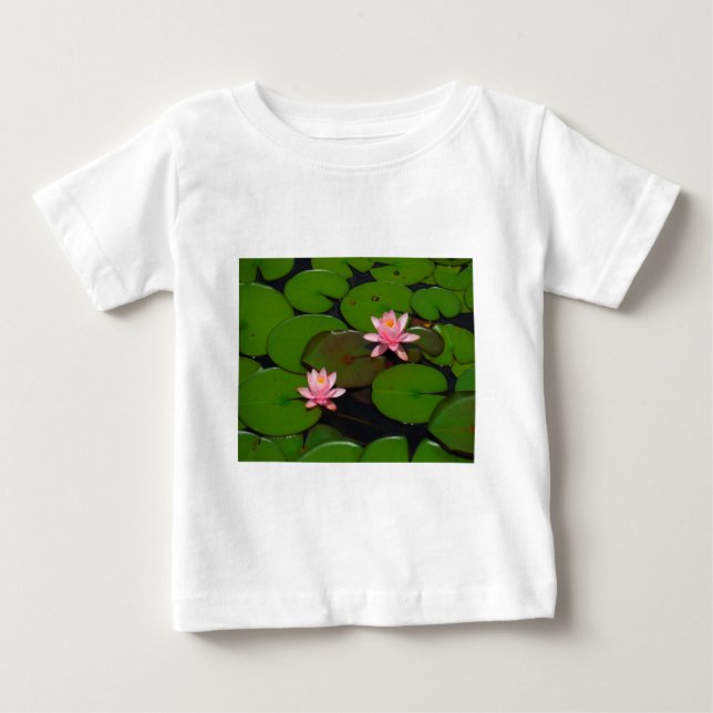 Camiseta De Bebé Aroma de flores de lirio de loto rosa, (Anverso)