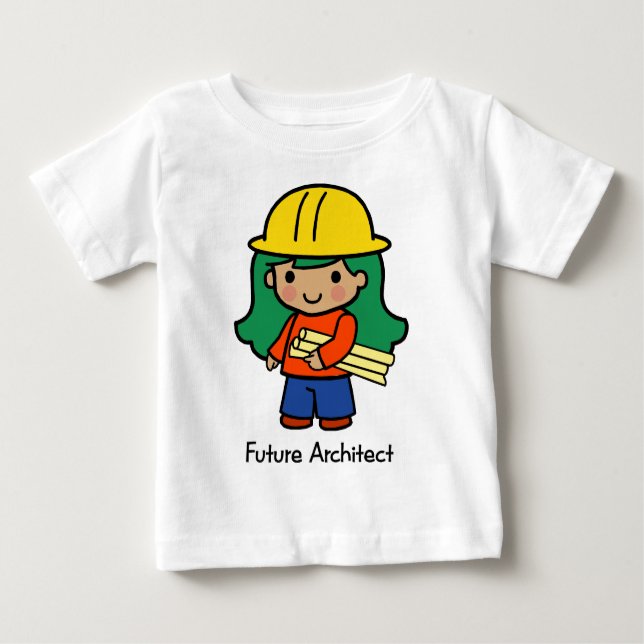 Camiseta De Bebé Arquitecto futuro - Chica (Anverso)