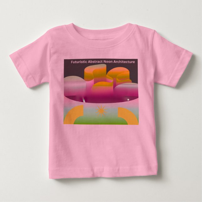 Camiseta De Bebé Arquitectura Neón Abstracta Futurista (Anverso)