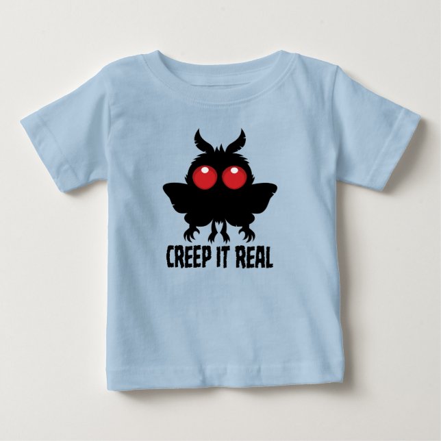 Camiseta De Bebé Arrástralo de verdad Mothman críptido misterioso (Anverso)