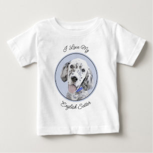 Camiseta De Bebé Arreglo de inglés azul Belton Pintura de perro