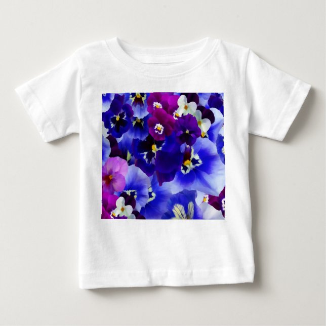 Camiseta De Bebé Arreglo de las flores azules (Anverso)