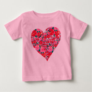 Camiseta De Bebé Arriba del arte: corazón de Hibiscus. Bebé