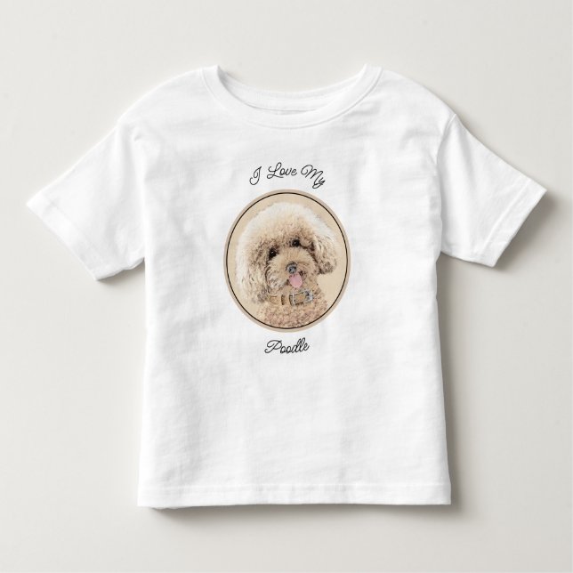 Camiseta De Bebé Arroz de juguete en miniatura de perro crema marró (Anverso)