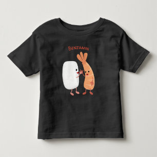 Camiseta De Bebé Arroz de sushi adorable camarón amigos dibujos ani