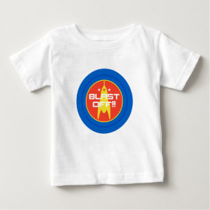 Camiseta De Bebé ¡Arruine apagado!! Espacio retro Rocket de la