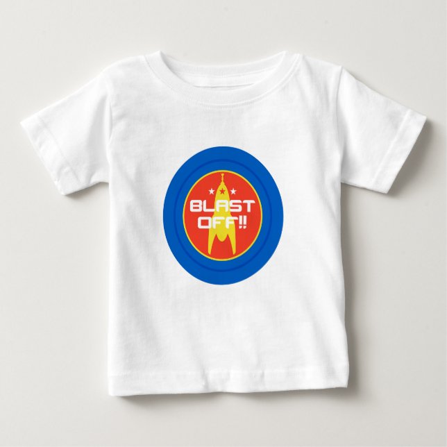 Camiseta De Bebé ¡Arruine apagado!! Espacio retro Rocket de la (Anverso)