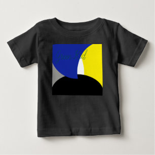 Camiseta De Bebé Arte Abstracto Azul Amarillo
