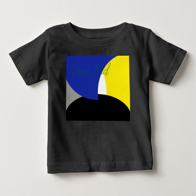 Camiseta De Bebé Arte Abstracto Azul Amarillo (Anverso)