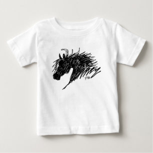 Camiseta De Bebé Arte abstracto de Cabeza de Caballo
