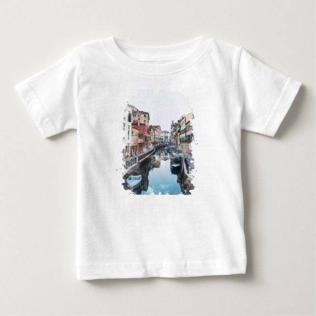 Camiseta De Bebé Arte acuático de Venecia Italia (Anverso)