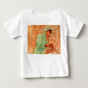 Camiseta De Bebé Arte Alphonse Mucha Art Nouveau Invierno