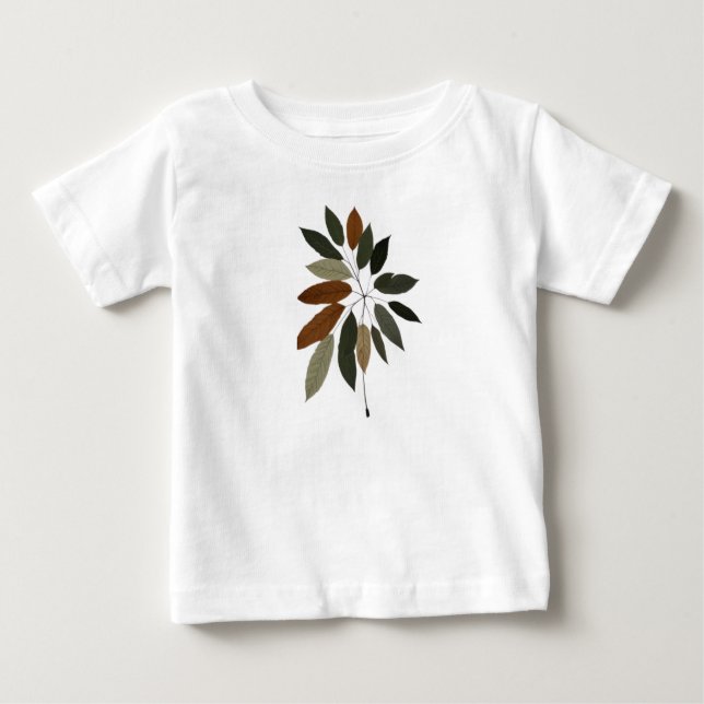 Camiseta De Bebé Arte botánico de hojas de otoño  (Anverso)