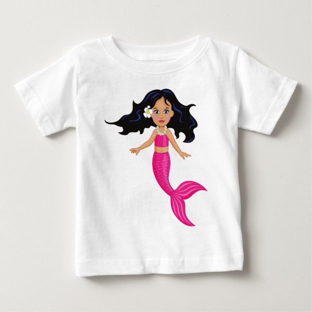 Camiseta De Bebé Arte chica de Sirenas Rosadas (Anverso)