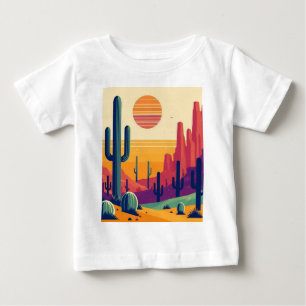 Camiseta De Bebé Arte colorido del desierto del sudoeste