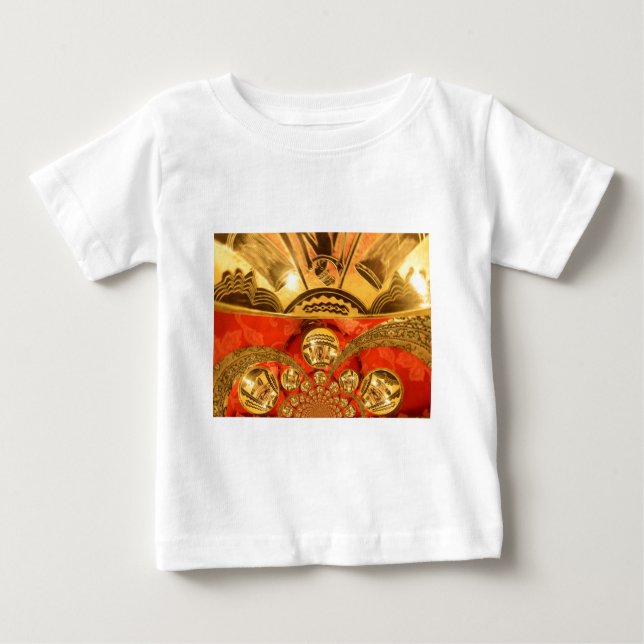 Camiseta De Bebé Arte Cultural Africano: Rico diseño rojo dorado