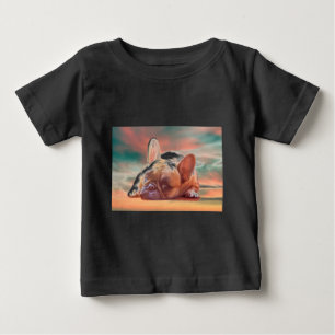 Camiseta De Bebé Arte de acuarela de adorable bulldog francés