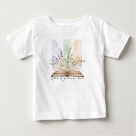 Camiseta De Bebé Arte de Acuarela de Libro Abierto Floral