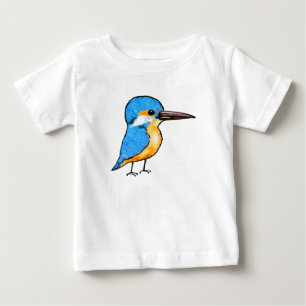 Camiseta De Bebé Arte de ave azul adorable Martín pescador