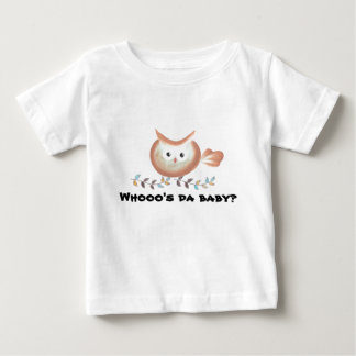Camiseta De Bebé Arte de búho Verde azulado marrón ¿Quién es el beb