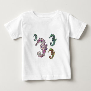 Camiseta De Bebé Arte de caballitos de mar por LeahG