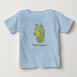 Camiseta De Bebé Arte de cara de alpaca linda