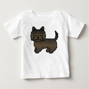 Camiseta De Bebé Arte de caricatura de perro Cairn Terrier de capa