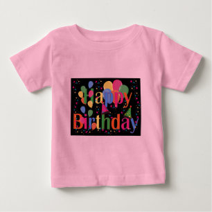Camiseta De Bebé Arte de Celebración de Cumpleaños con Nombre Perso