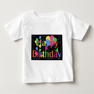 Camiseta De Bebé Arte de Celebración de Cumpleaños con Nombre Perso