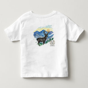 Camiseta De Bebé Arte de Ciervo en Estilo de Crayón