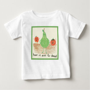 Camiseta De Bebé Arte de comida infantil, verde