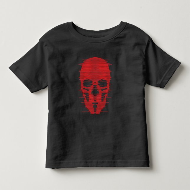 Camiseta De Bebé Arte de cráneo rojo con error (Anverso)