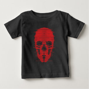 Camiseta De Bebé Arte de cráneo rojo con error