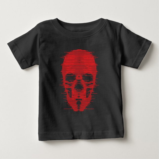 Camiseta De Bebé Arte de cráneo rojo con error (Anverso)