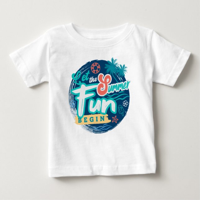 Camiseta De Bebé Arte de escritura a mano de verano (Anverso)