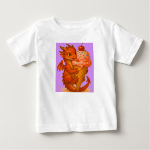 Camiseta De Bebé Arte de fantasía con helados de dragón de fuego de
