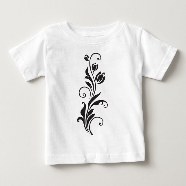 Camiseta De Bebé Arte de Flor Ornamental Elegante (Anverso)